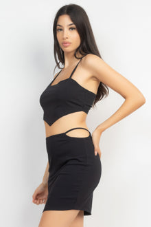 Kali Asymmetrical Cross Back Top & Skirts Set — thumbnail 3