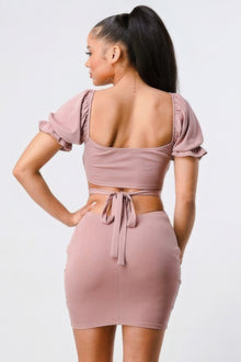 Inanna Lux Side Cutout W/ Back Tie Detail Bodycon Dress — thumbnail 4