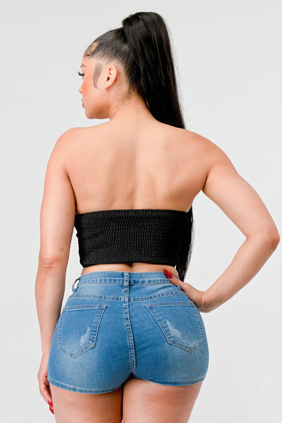 Aphrodite Luxe sweetheart ruffled drawstring lace bustier top — view 5