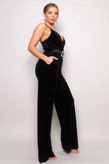 Nyx Samba Rhinestone Belt Velvet Jumpsuit — thumbnail 2