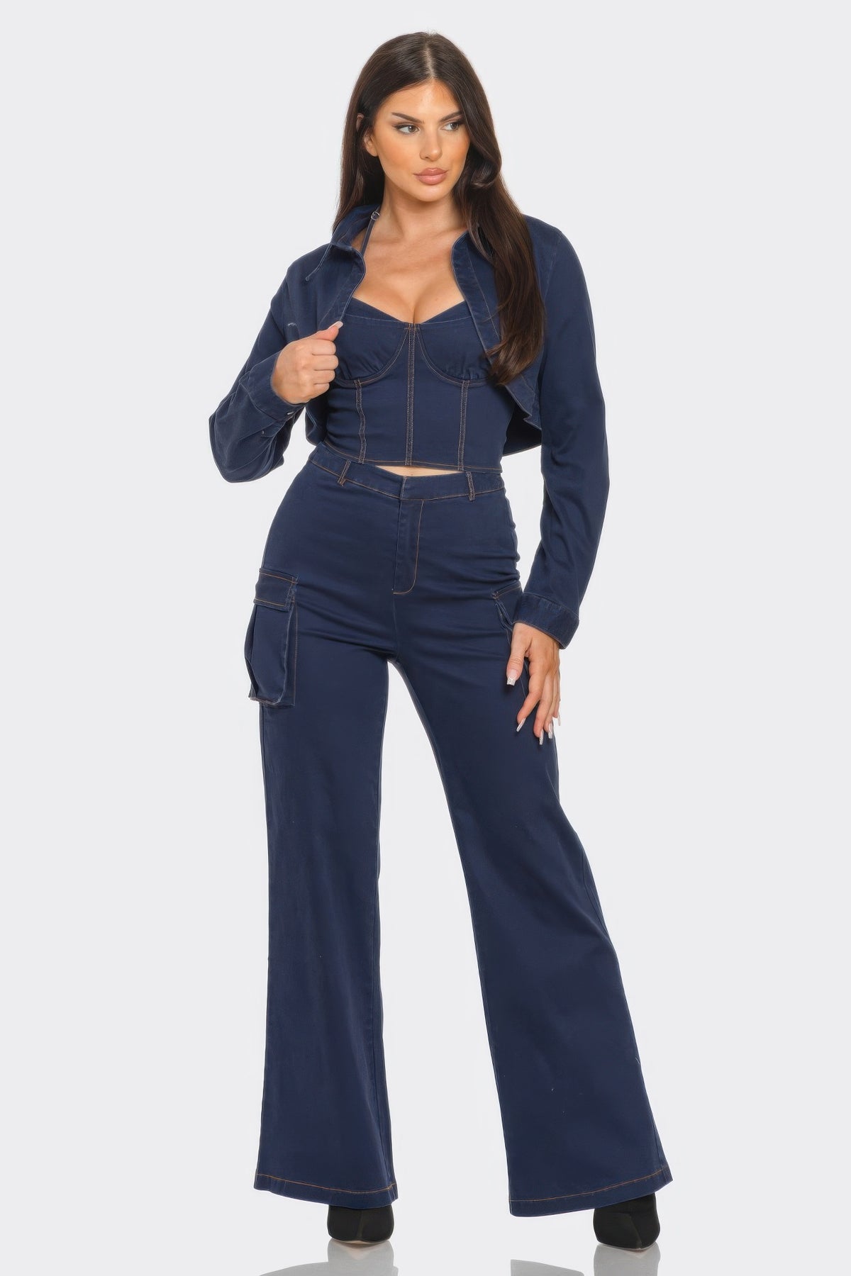 Asteria Crop Jacket 3pcs Set — view 1