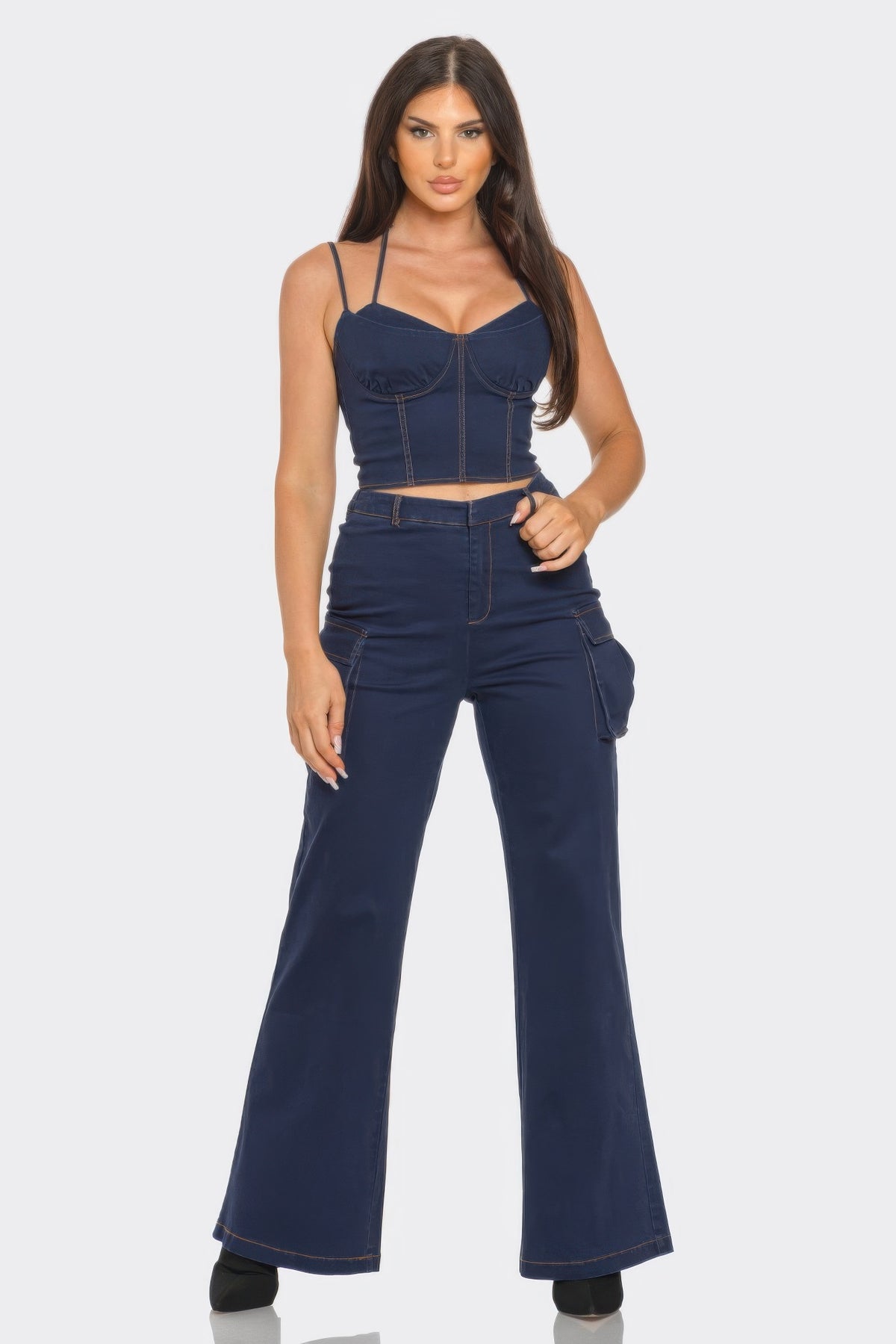 Asteria Crop Jacket 3pcs Set — view 2