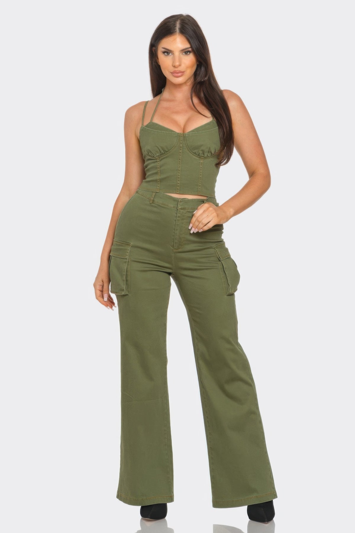 Rhea Crop Jacket 3pcs Set — view 2