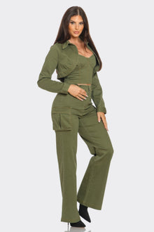 Rhea Crop Jacket 3pcs Set — thumbnail 3