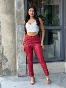 Sekhmet High Waisted Faux Leather Pu Skinny Jeans — thumbnail 1