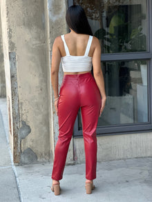 Sekhmet High Waisted Faux Leather Pu Skinny Jeans — thumbnail 6