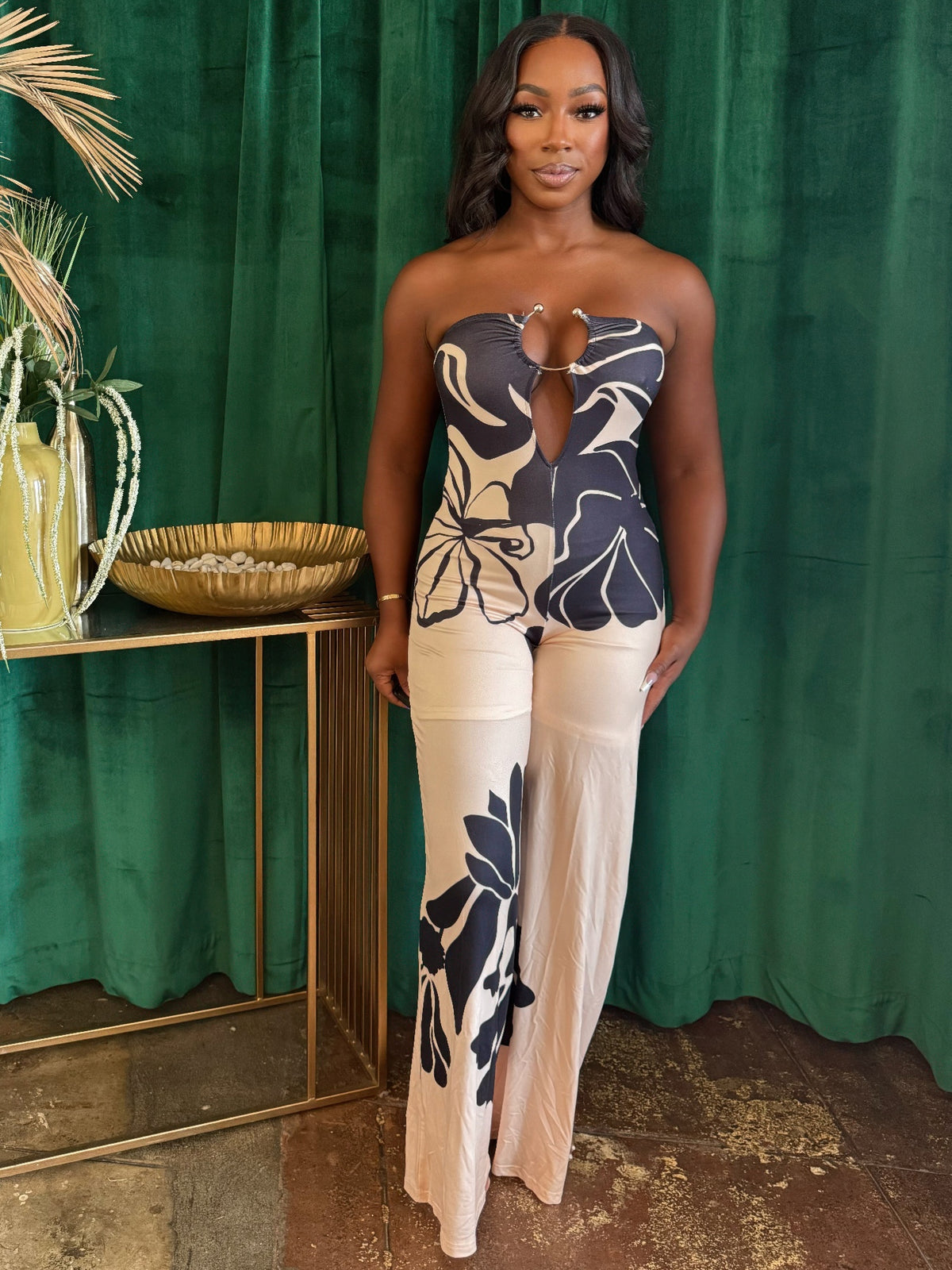 Hera Midnight Bloom Halter Jumpsuit — view 1