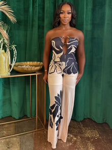 Hera Midnight Bloom Halter Jumpsuit — thumbnail 1