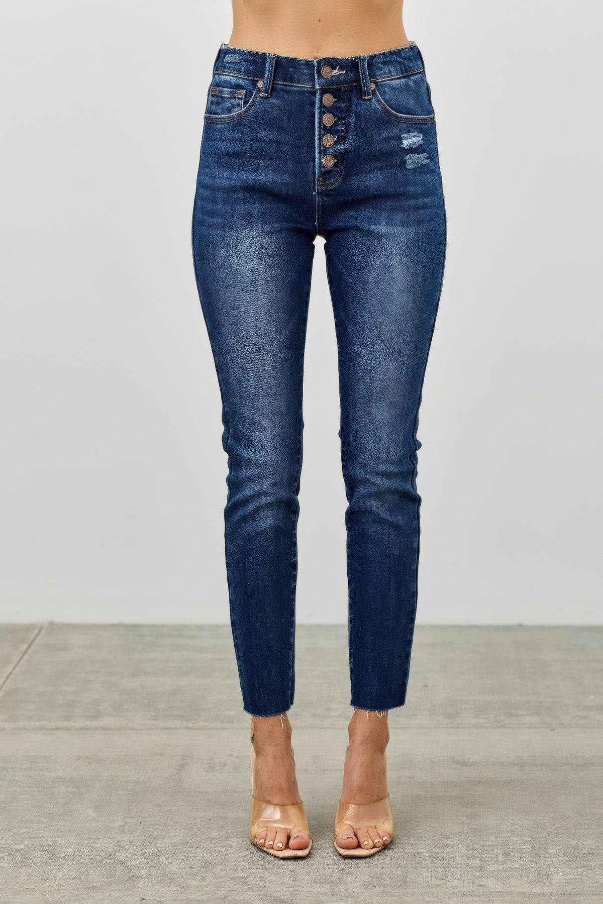 Sekhmet High Rise Ankle Skinny With Button Fly — view 2