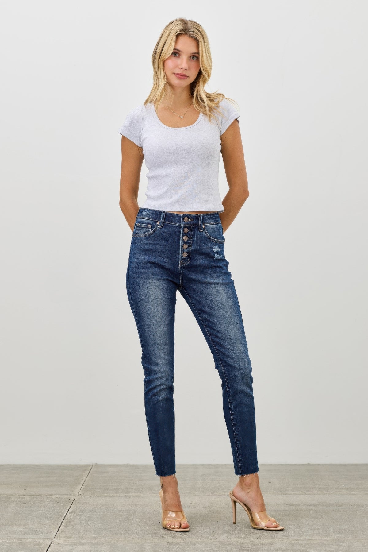 Sekhmet High Rise Ankle Skinny With Button Fly — view 4