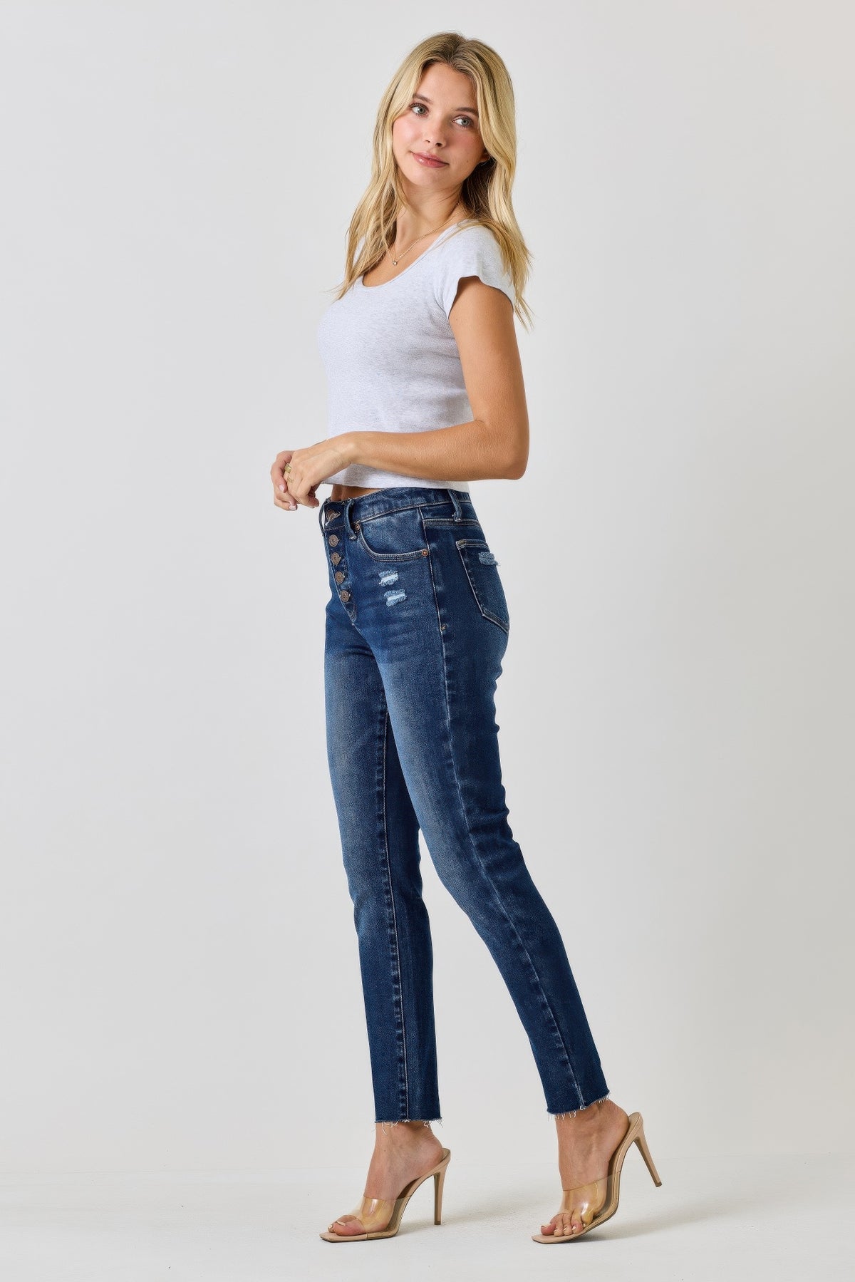 Sekhmet High Rise Ankle Skinny With Button Fly — view 9
