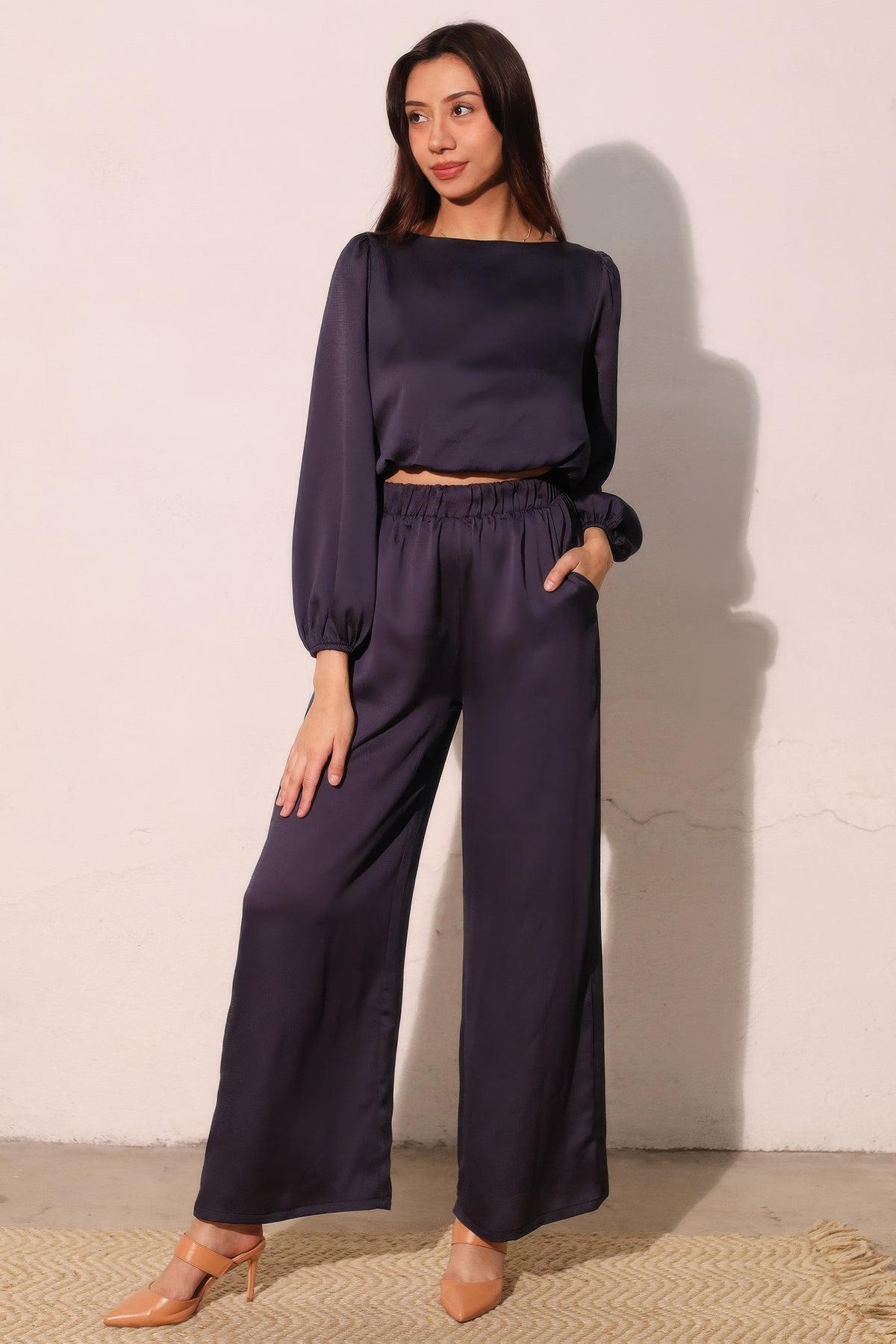 Oshun Hammered Satin Pocket Pants — view 2