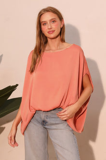 Parvati Washed Poly Silk Boat Neck Caftan Top — thumbnail 1