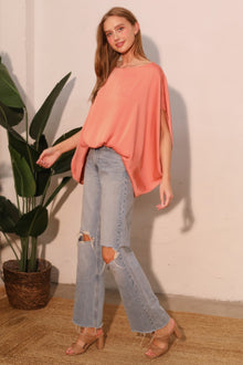 Parvati Washed Poly Silk Boat Neck Caftan Top — thumbnail 2