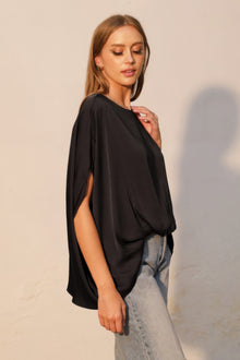 Parvati Washed Poly Silk Boat Neck Caftan Top — thumbnail 2