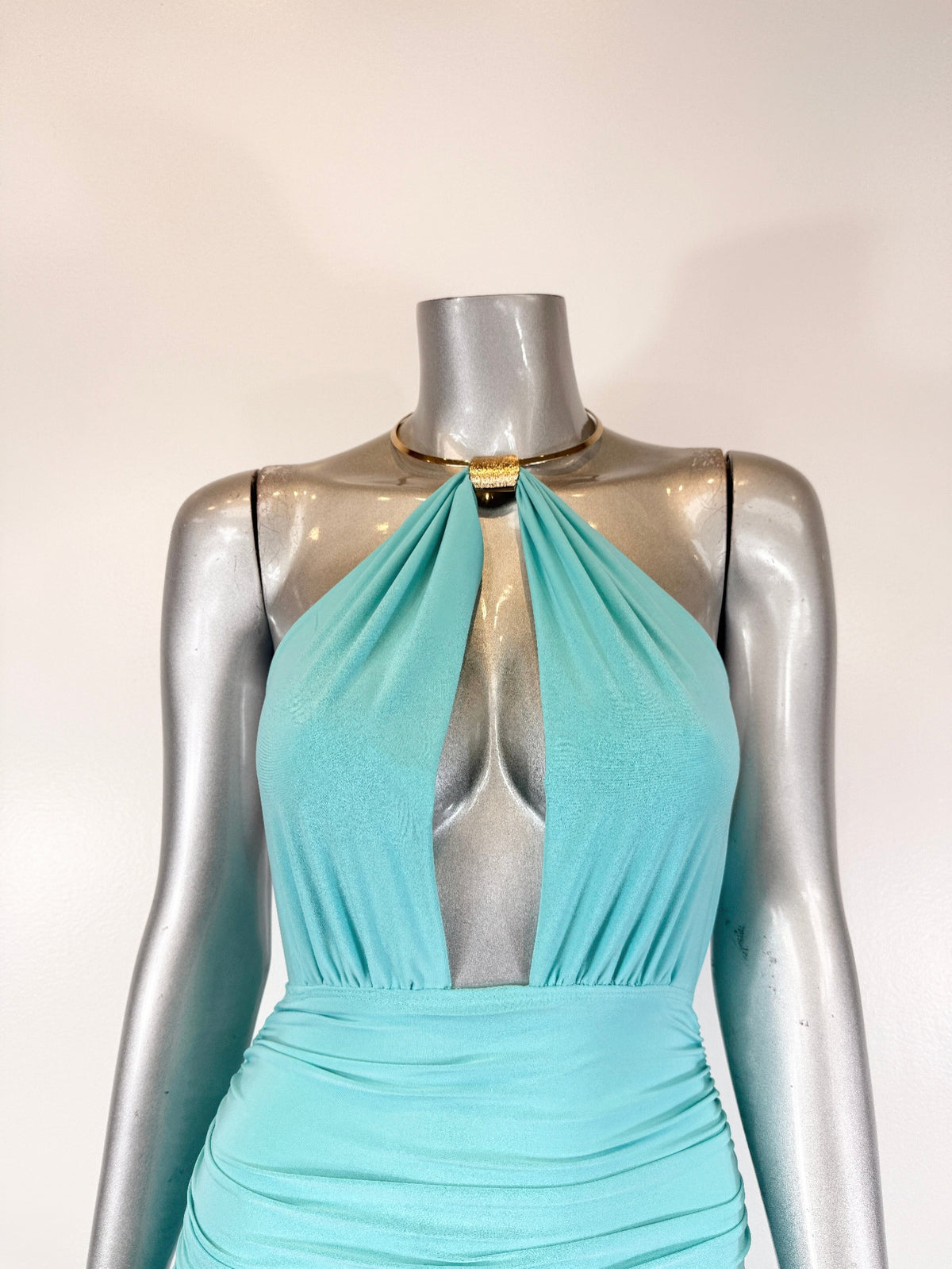 Inanna Strapless Necklace Detail Open Back Midi Dress — view 2