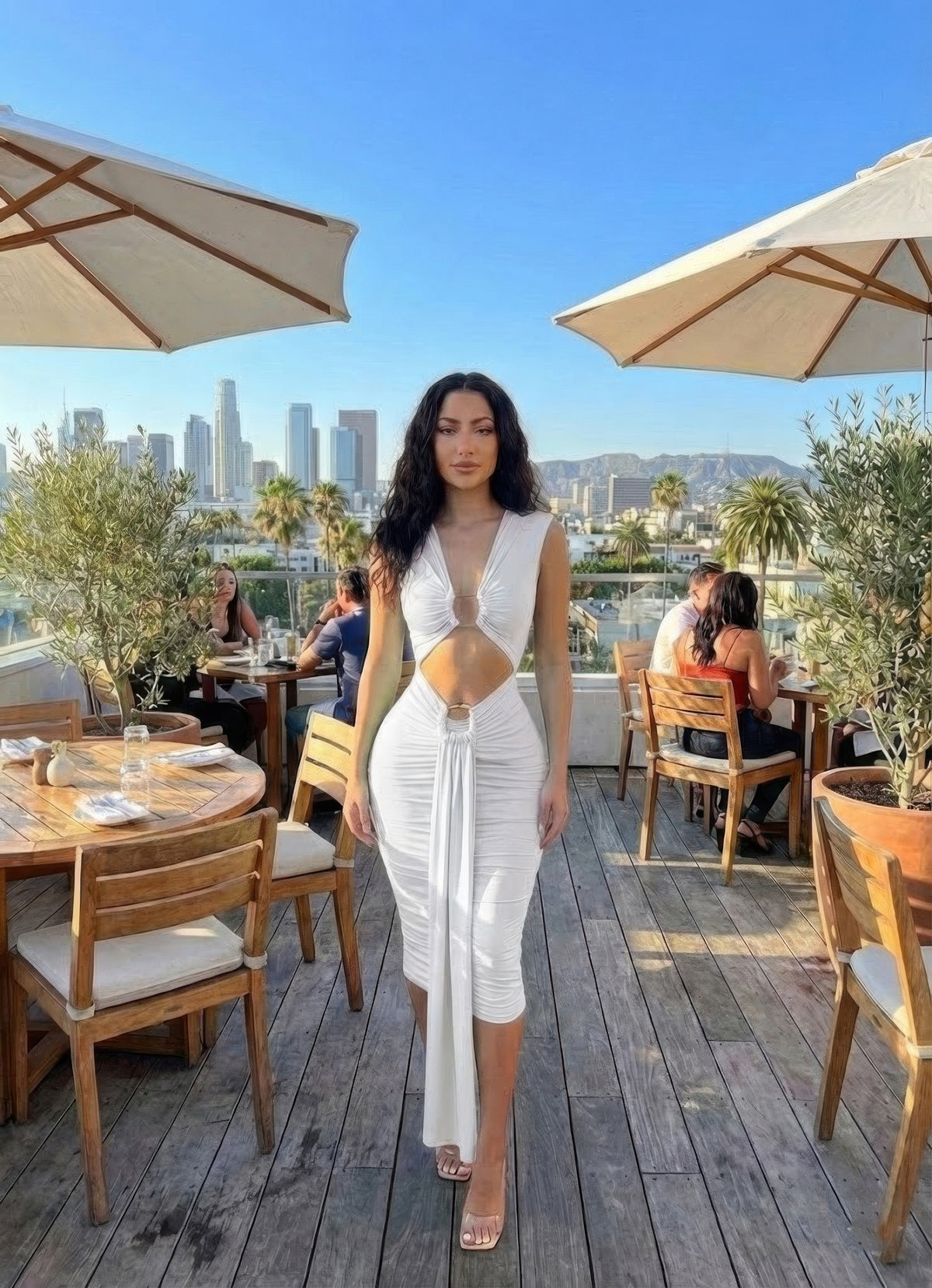 Bastet Body-con Midi Dress In A Vibrant — view 1
