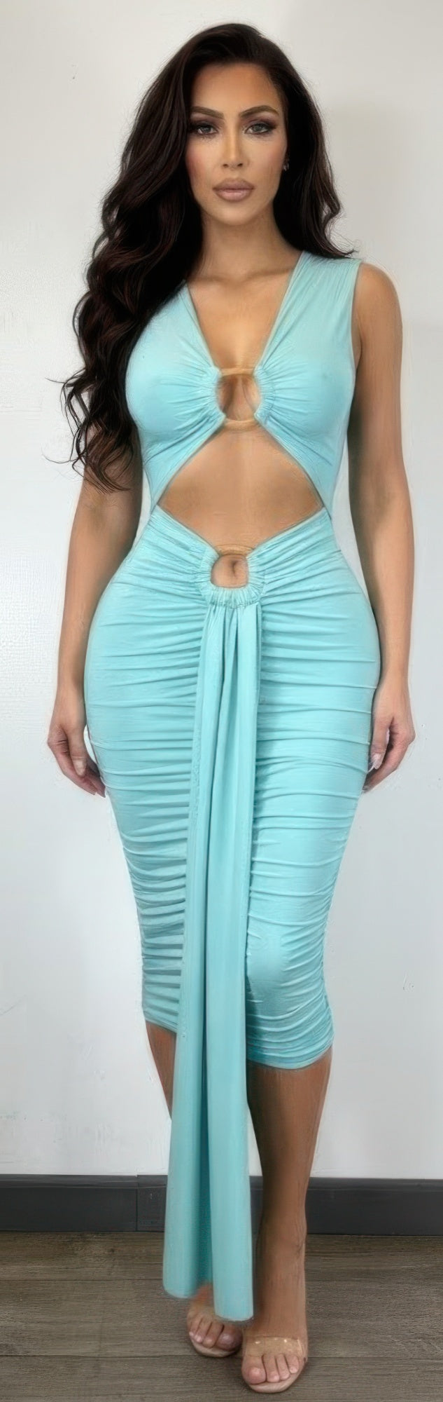 Bastet Body-con Midi Dress In A Vibrant — view 4