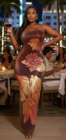 Isis Metallic Flower Tube Maxi Dress — thumbnail 2
