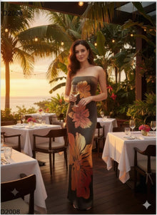 Isis Metallic Flower Tube Maxi Dress — thumbnail 3