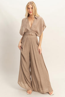 Maat Collared Wrap Top & Wide-leg Pants Set — thumbnail 2