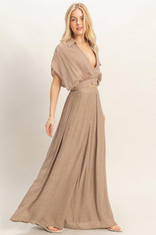 Maat Collared Wrap Top & Wide-leg Pants Set — thumbnail 4
