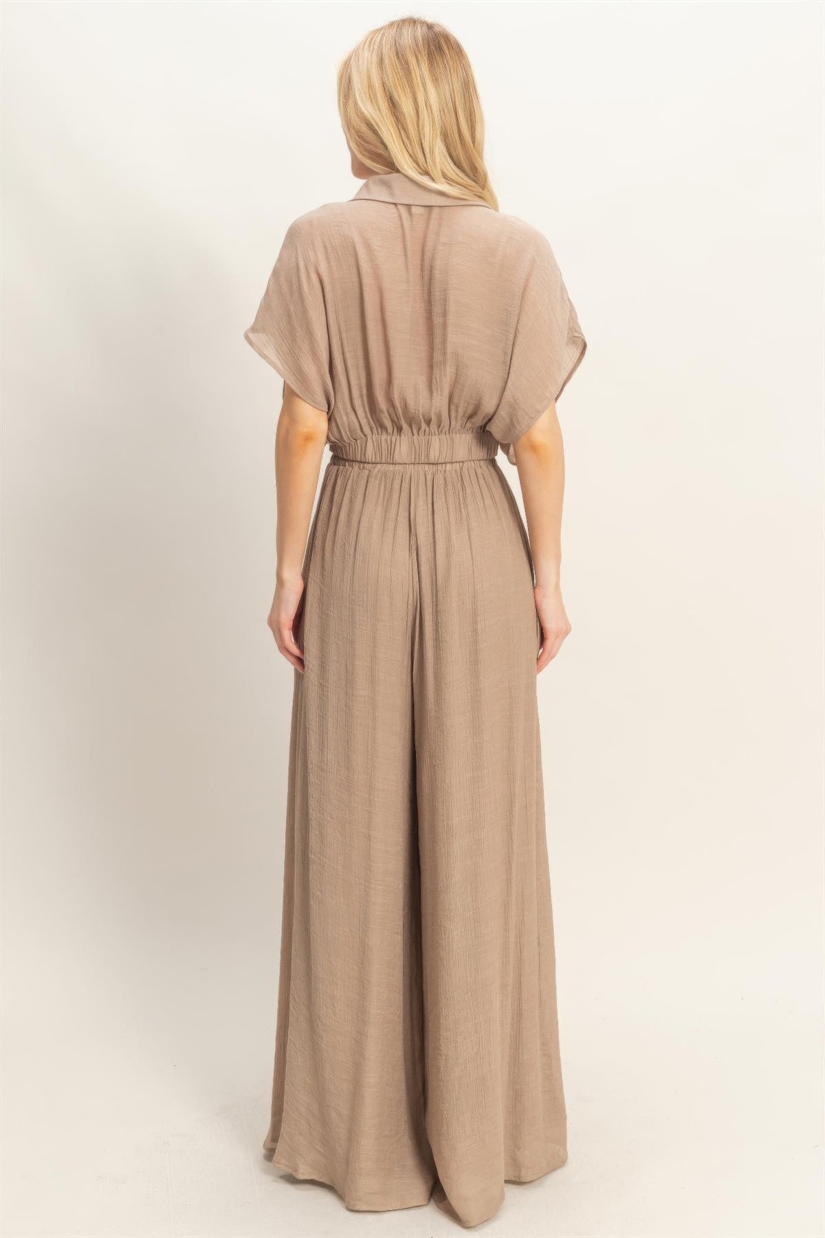 Maat Collared Wrap Top & Wide-leg Pants Set — view 5
