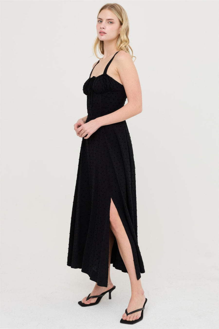 Durga Boned Tie-back Dress styled in the studio