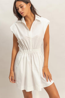 Eir Sleeveless Collared Shirred Mini Dress — thumbnail 1
