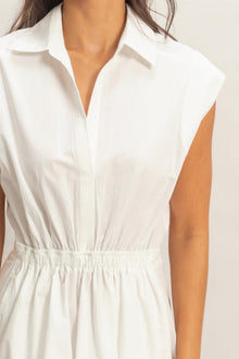 Eir Sleeveless Collared Shirred Mini Dress — thumbnail 4