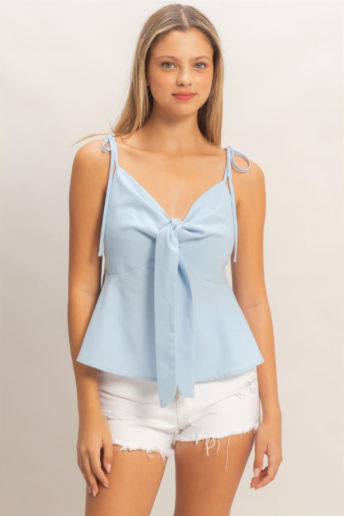 Parvati Tie Front Spaghetti Strap Top