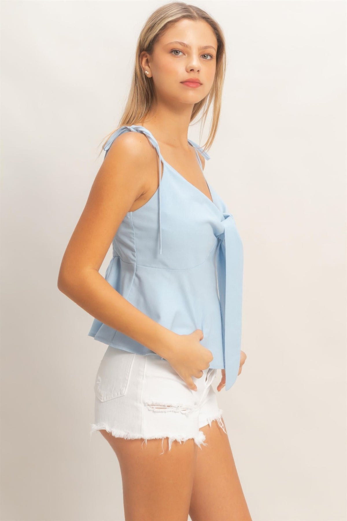 Parvati Tie Front Spaghetti Strap Top — view 4