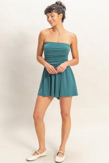Hera Strapless Shirred Waist Romper — thumbnail 2