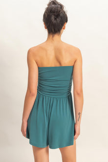 Hera Strapless Shirred Waist Romper — thumbnail 5
