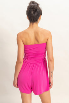Hera Strapless Shirred Waist Romper — thumbnail 5
