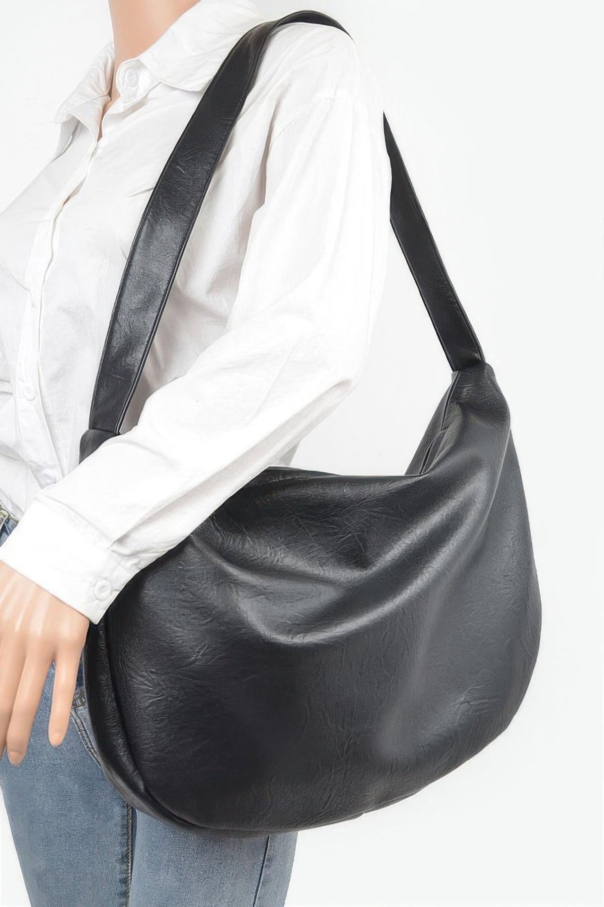 Sekhmet Faux Leather Hobo Bag — view 5