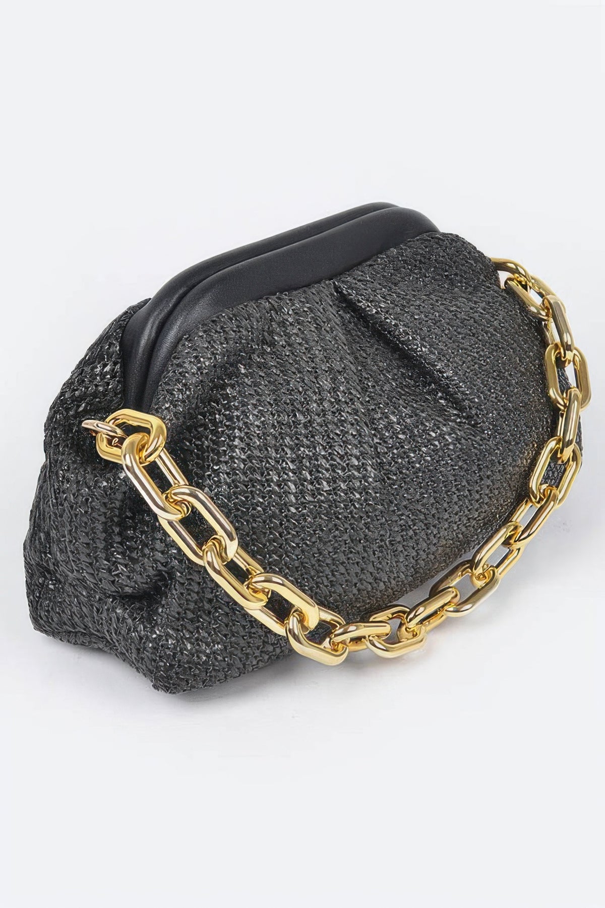 Durga Faux Straw Frame Bag W/link Chain — view 2