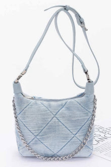 Artemis Quilted Washed Denim Shoulder Chain Crossbody Bag — thumbnail 6