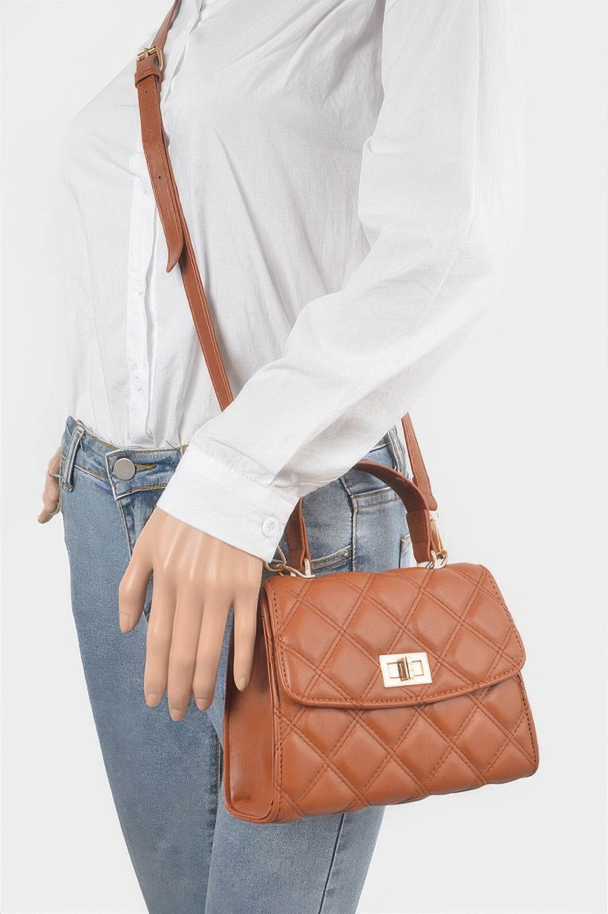 Asteria Quilted Top Handle Crossbody Bag — view 9