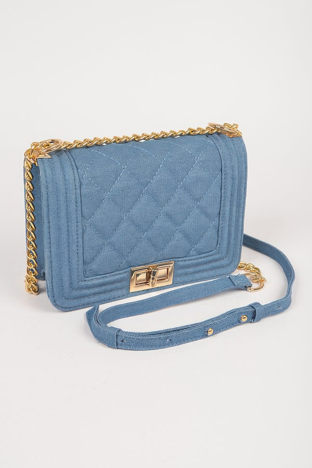 Diana Quilted Denim Crossbody Bag — view 2