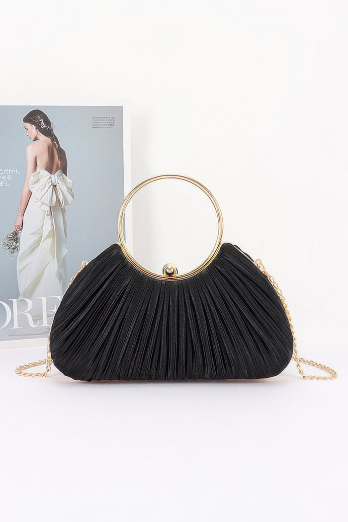 Parvati Pleated Polyester Party Clutch