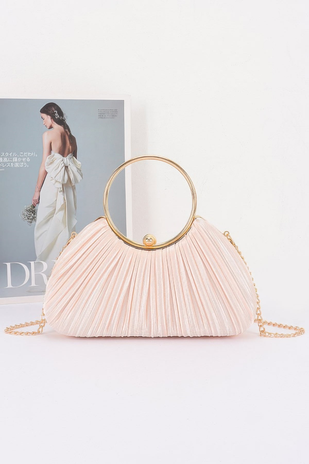 Parvati Pleated Polyester Party Clutch — view 6