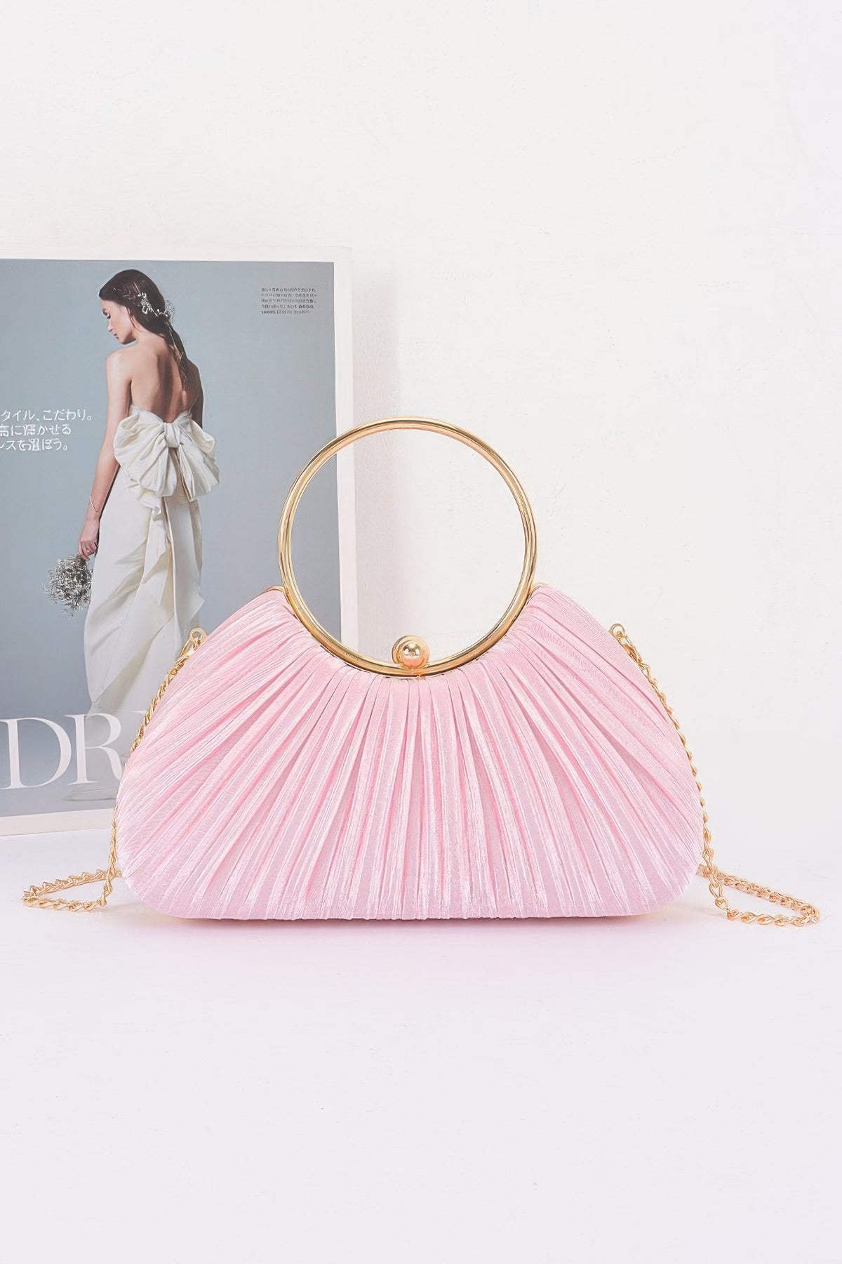 Parvati Pleated Polyester Party Clutch — view 7