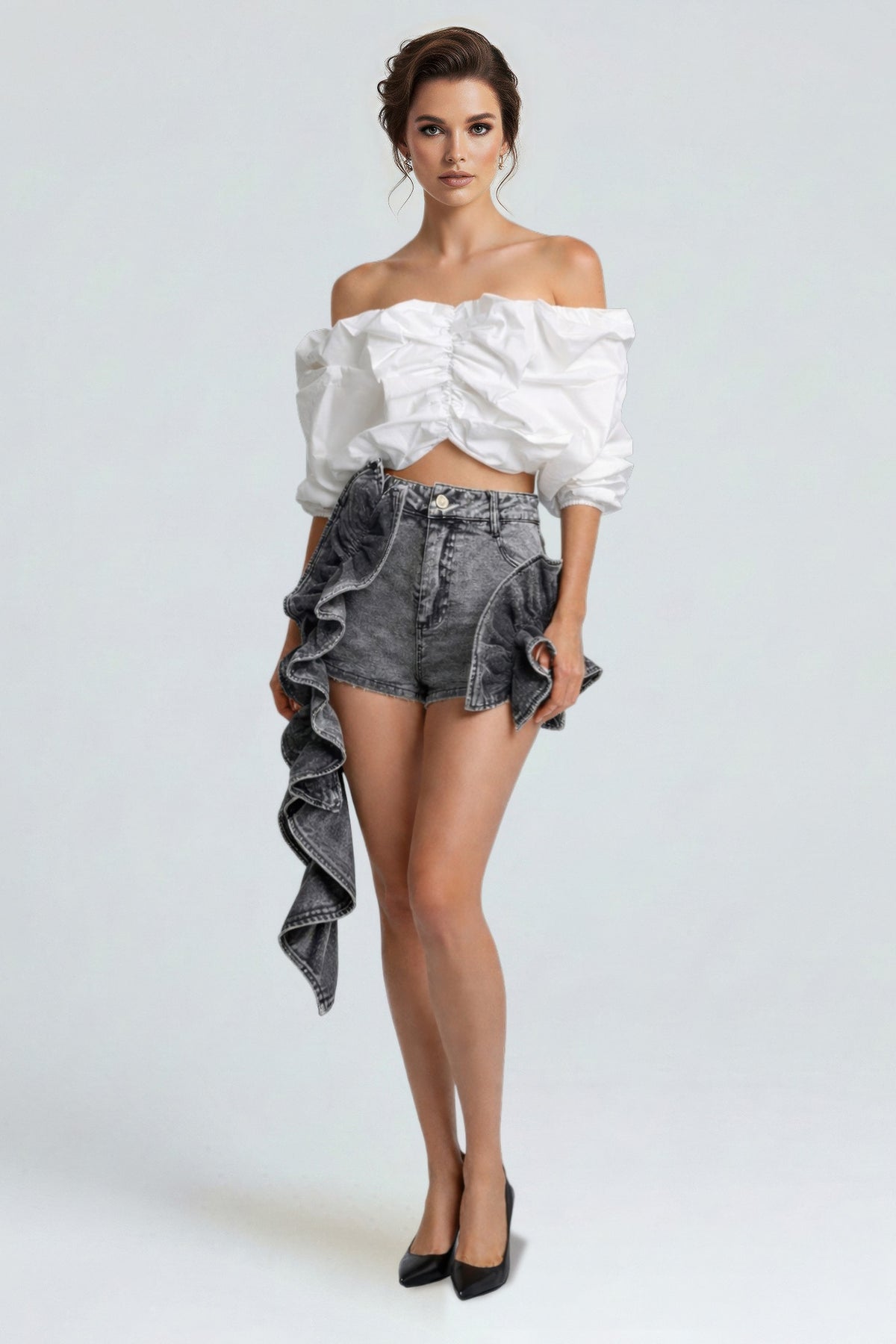 Athena Cloud Puff Off-shoulder Top — view 5