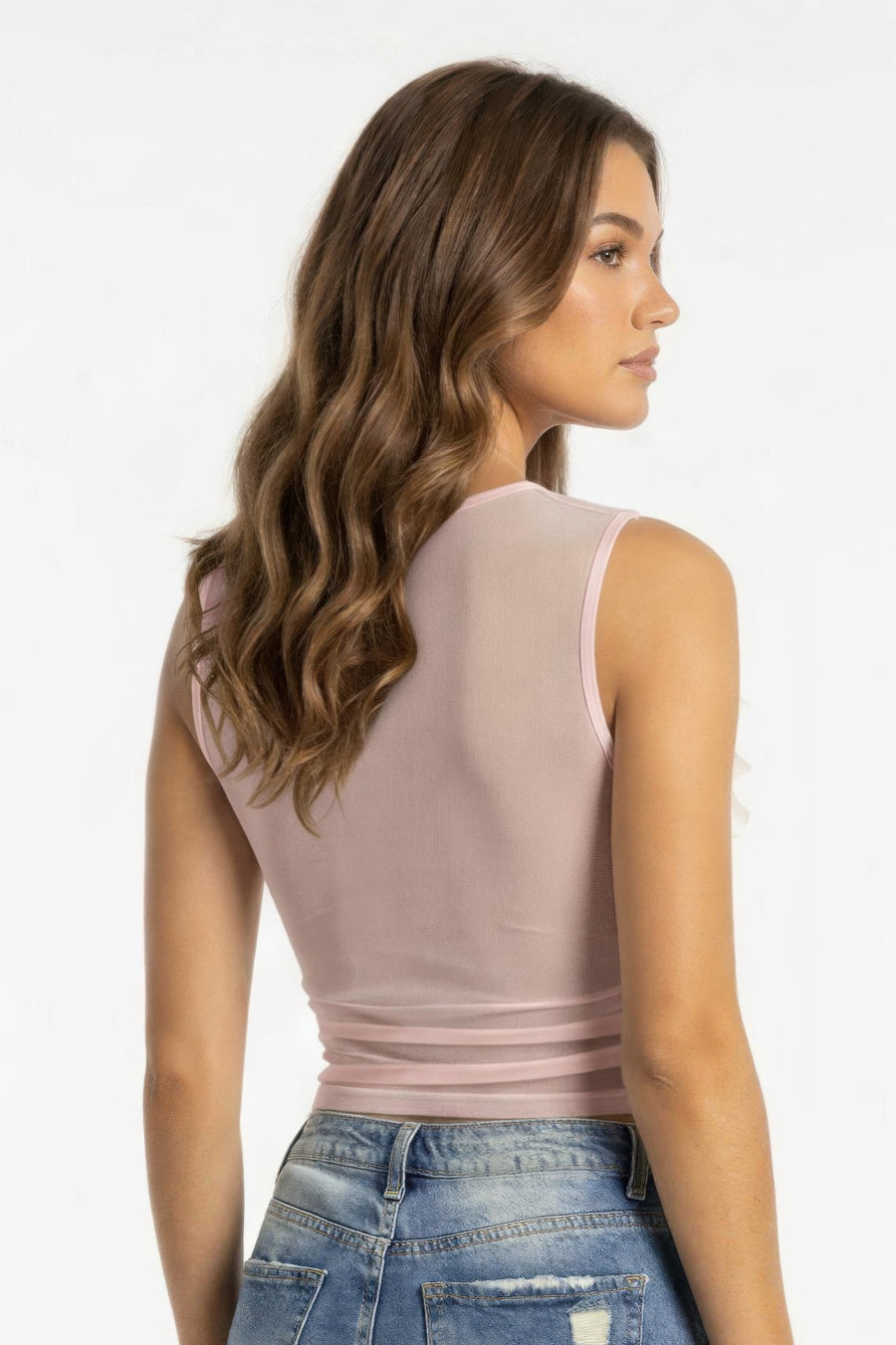 Maat Fairytale Ruffle Cascade Tank styled in the studio
