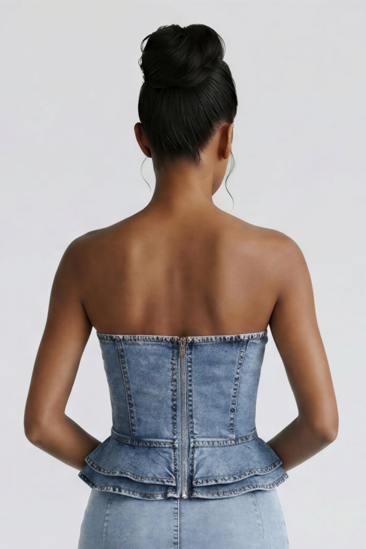Durga Rogue Cascade Denim Corset Top — view 2