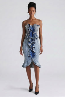 Durga Rogue Cascade Denim Corset Top — thumbnail 3