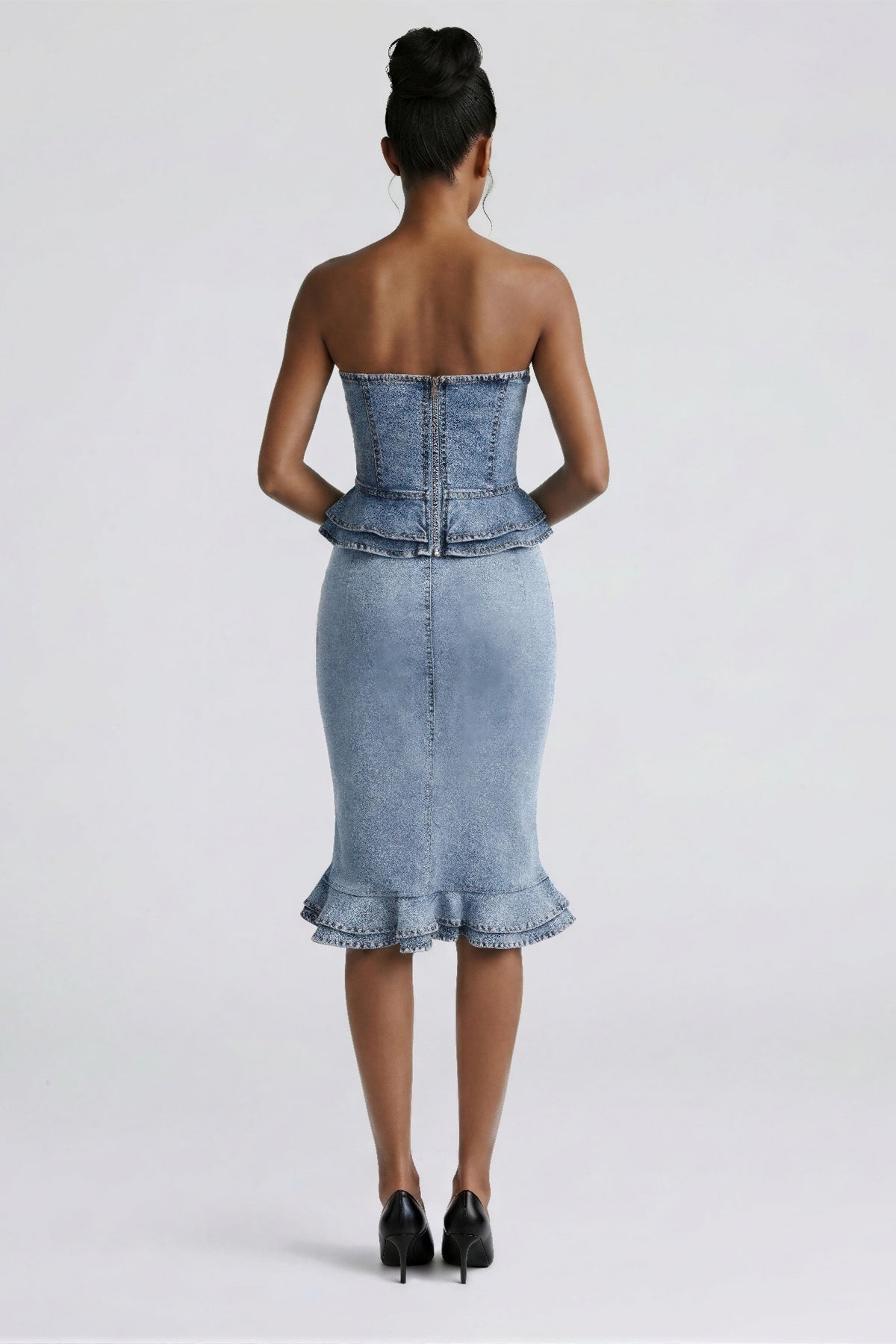 Durga Rogue Cascade Denim Corset Top — view 4