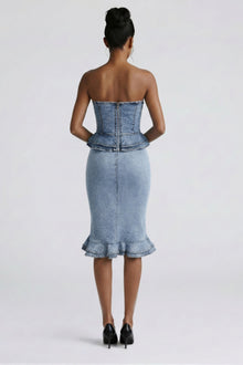 Durga Rogue Cascade Denim Corset Top — thumbnail 4