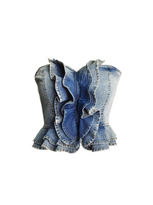 Durga Rogue Cascade Denim Corset Top — thumbnail 5